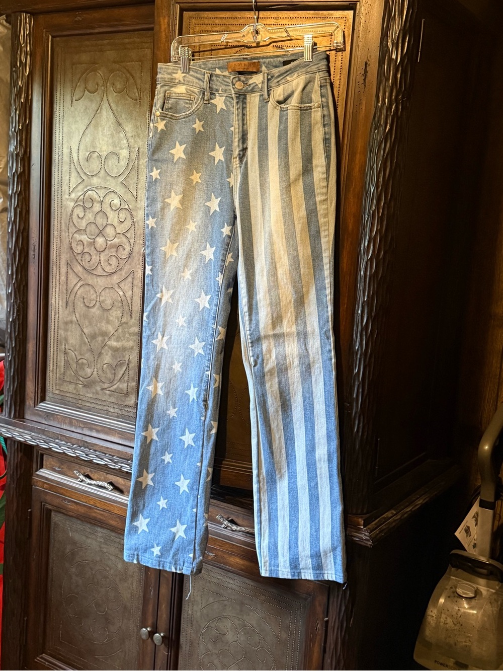 Judy Blue Light Blue Denim Jeans with Brown Patch